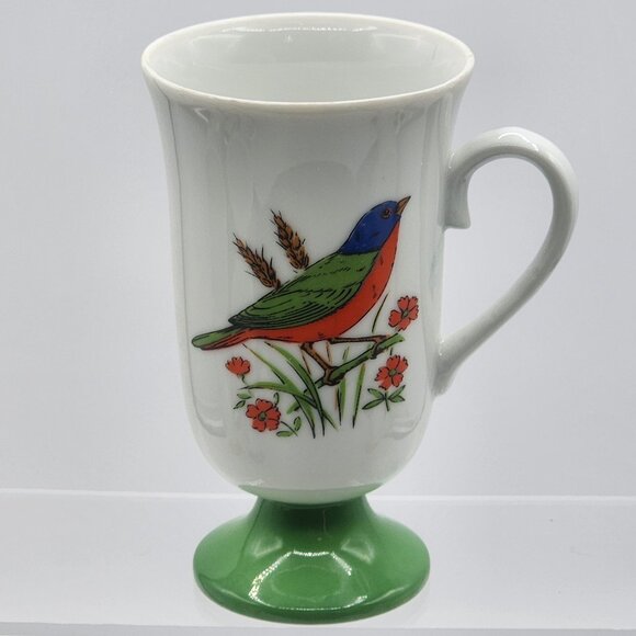 Vintage Fred Roberts Bird Mugs Footed Coffee Tea Cups Set of 5 Japan MCM - Picture 6 of 16